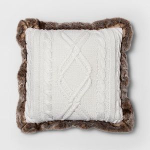 Threshold | Knit and Fur Reverse Throw Pillow NWT